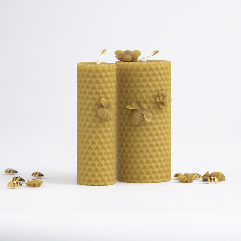 Lumânări din ceară naturală, înălțime 10cm, diametru 4.5cm